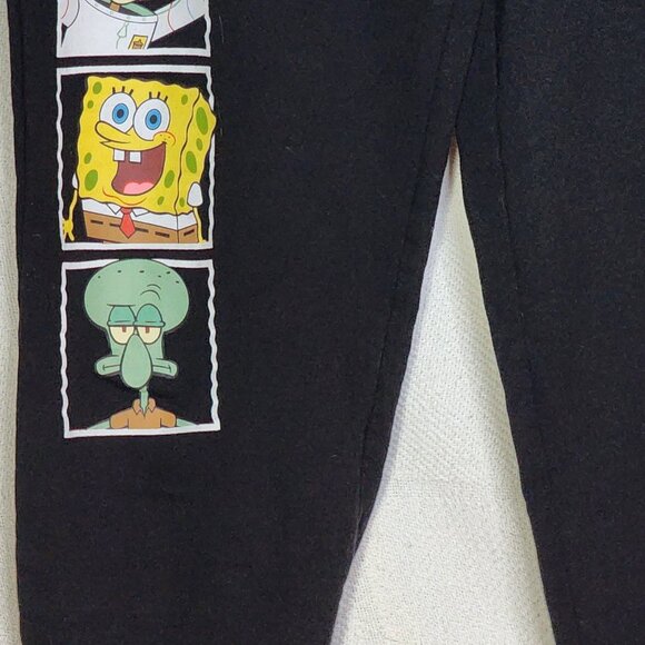 Nickelodeon Character Logo Spongebob and Friends Black Sweatpants Junior Size L - Picture 7 of 16
